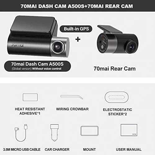 Видеорегистратор XIAOMI A500S 70mai Dash Cam Pro Plus+ +Задняя камера