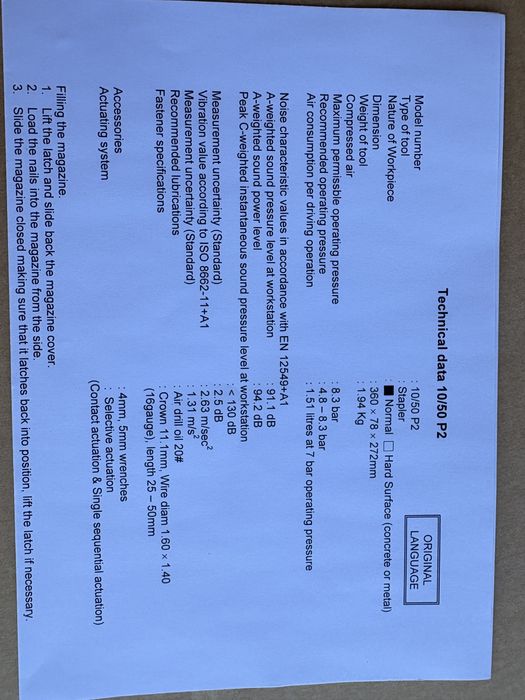 Capsator pneumatic profesional Alsafix 10/50 P2 - agrafe, capse L, Z