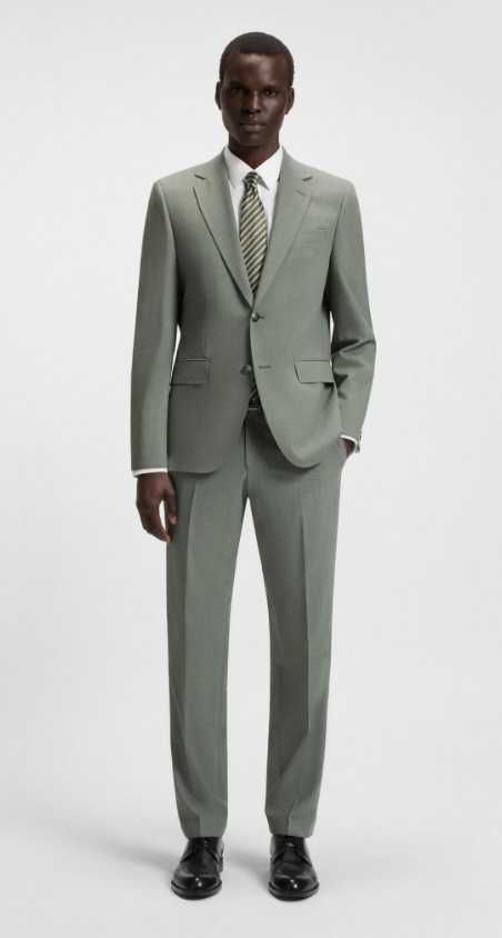 Costum slim de lux 60 XXL HUGO BOSS NOU lana moale respirabila