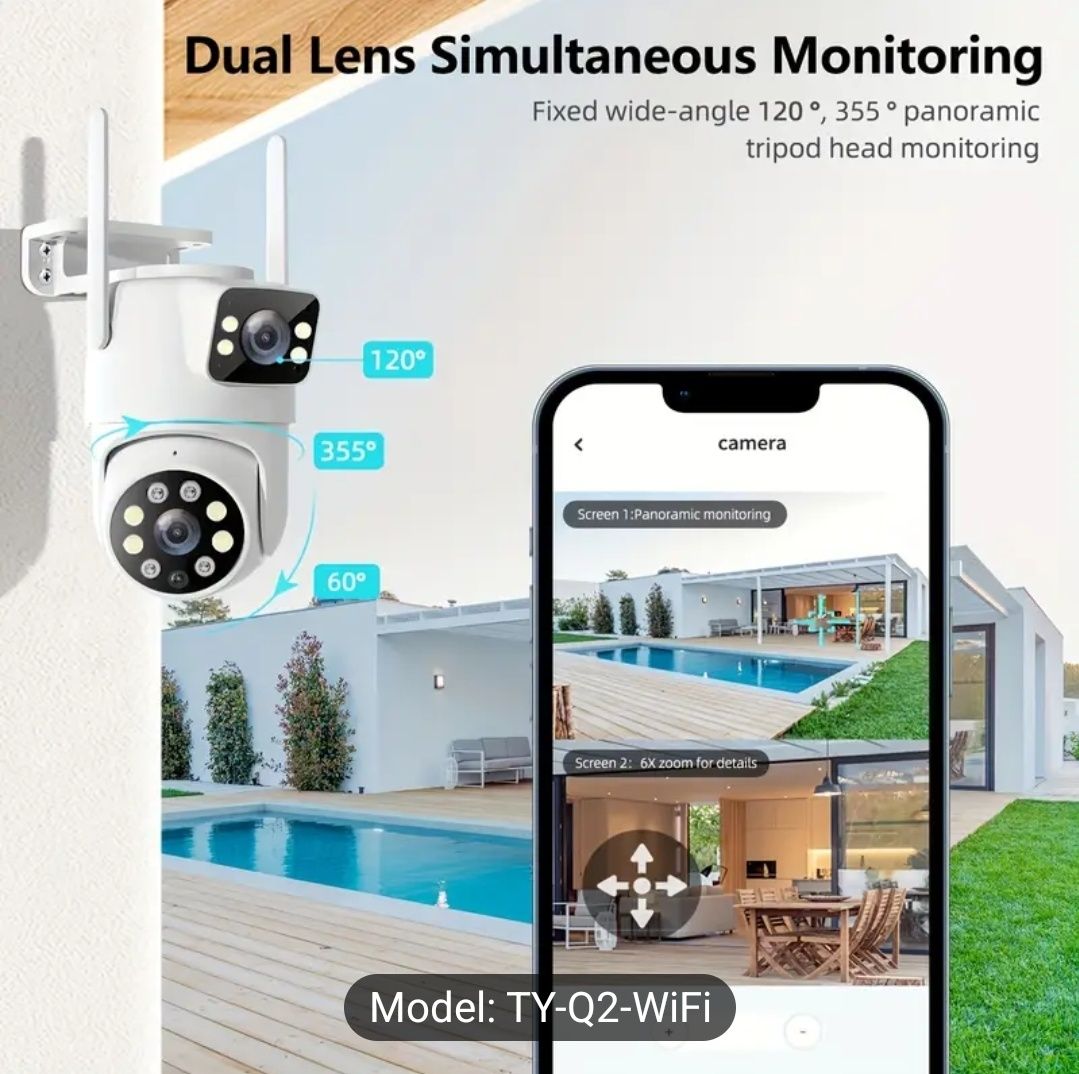 Camera supraveghere Dual Lens 6 megapixeli 2k