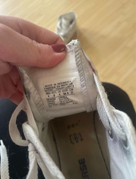 Converse albi, marimea 36.5