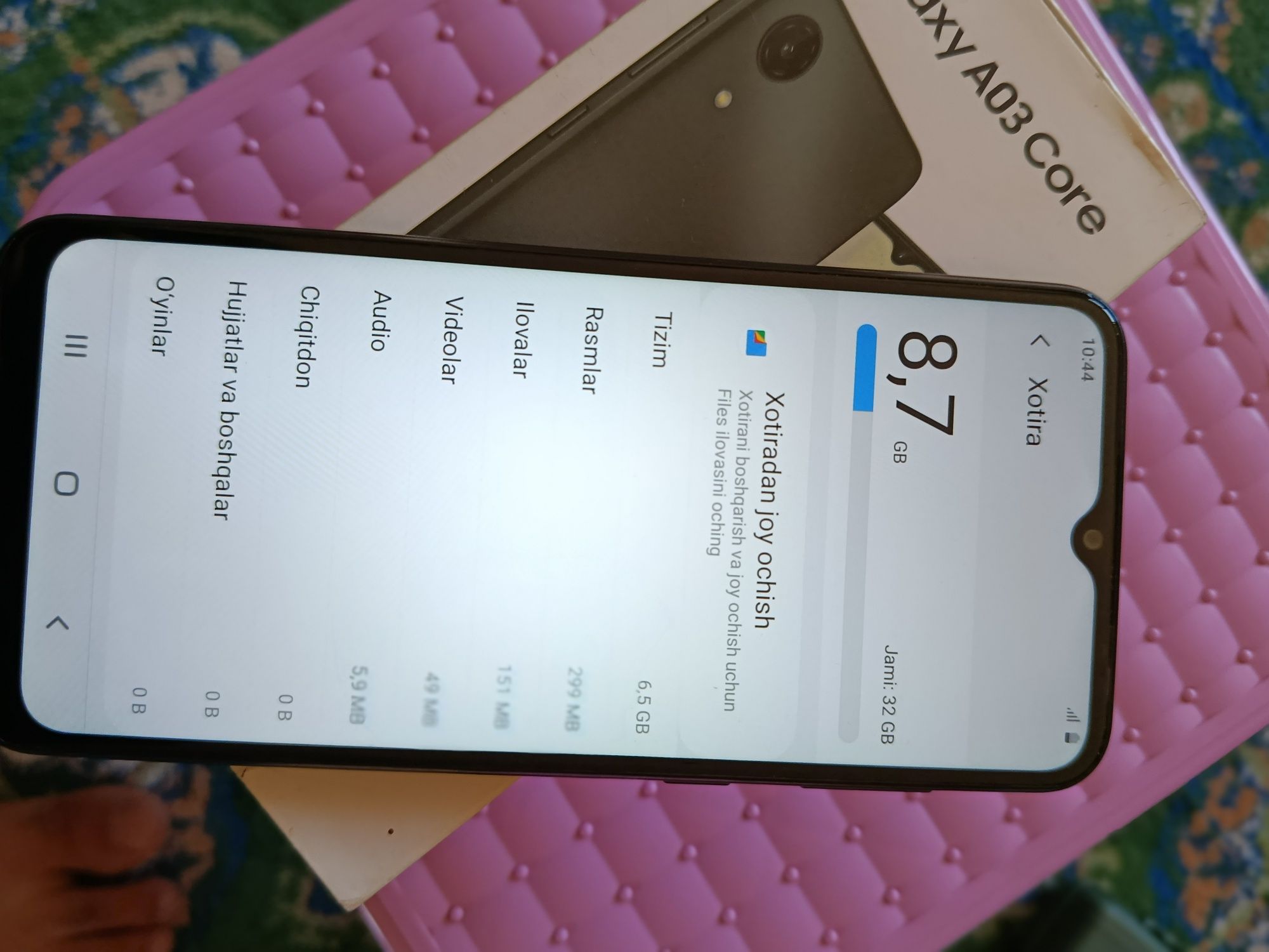 Samsung Galaxy karopka dokument bor