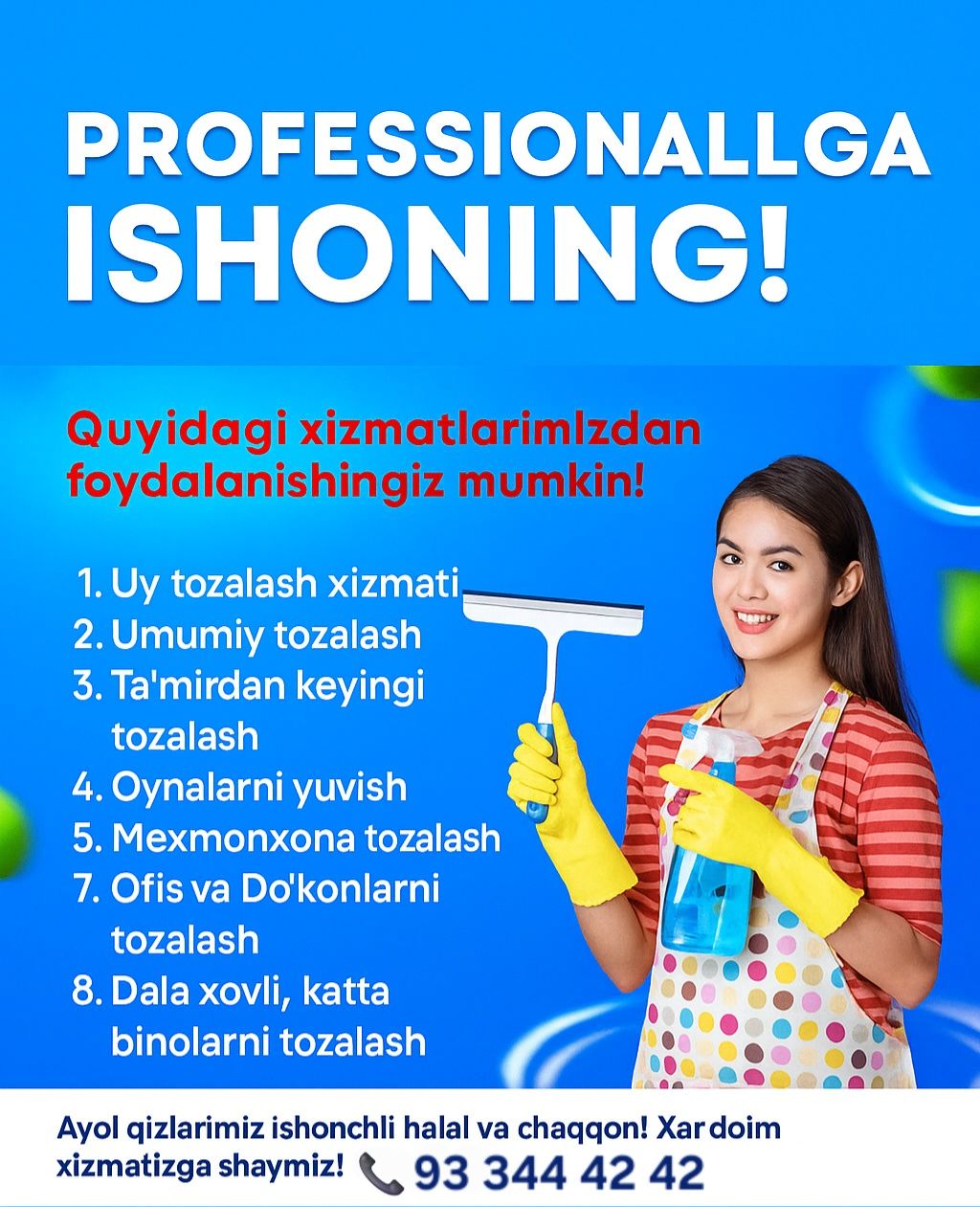 Navoida uborka xizmati 24/7