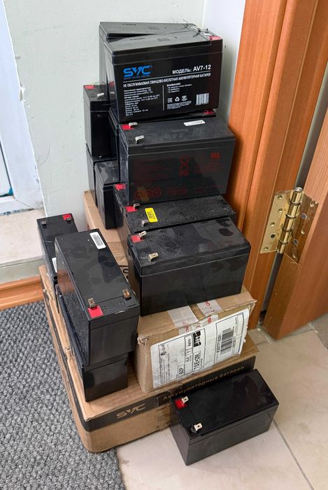 30 батарей Б/У от ИБП UPS, НЕ рабочие! все вместе за 10 тыс тенге