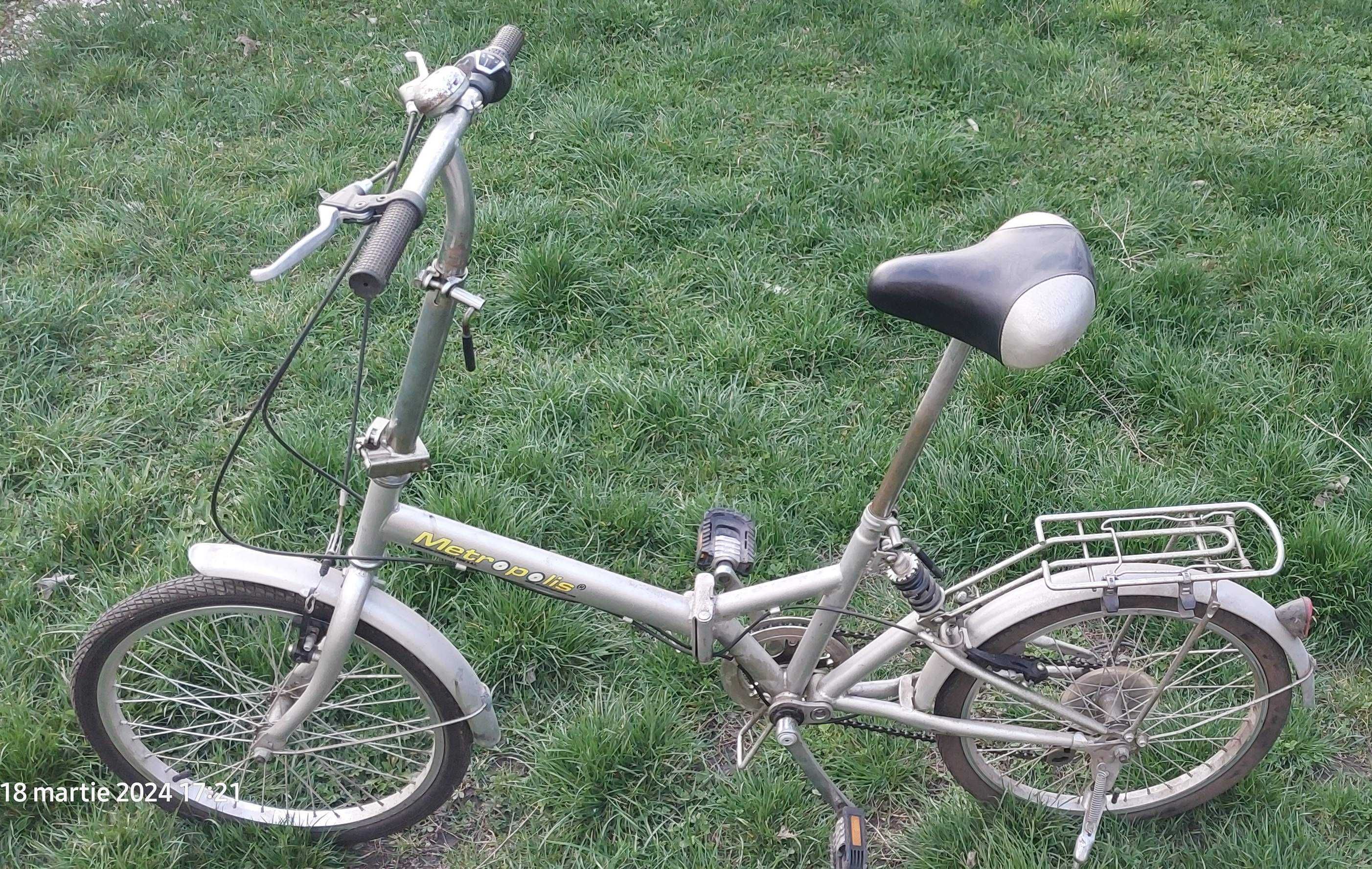 Bicicleta pliabila amortizor metopolis 20’ schimb cu laptop