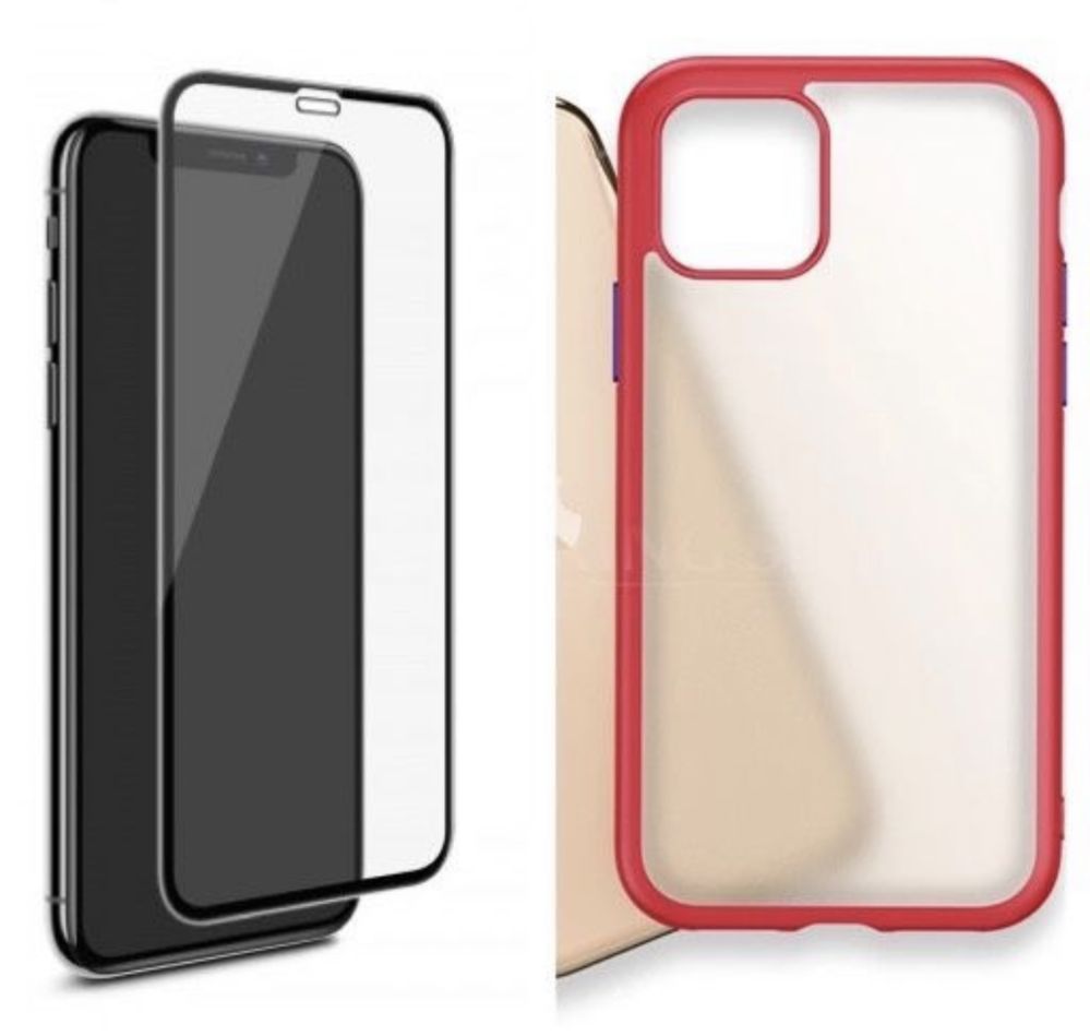 Iphone 11 PRO MAX - Pachet Husa Hybrid Case + Folie Sticla 11D