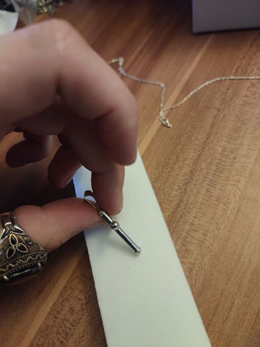 Blackfriday-Cruce din aur alb 14K,1.03 grame – vintage, cu urme de uzu