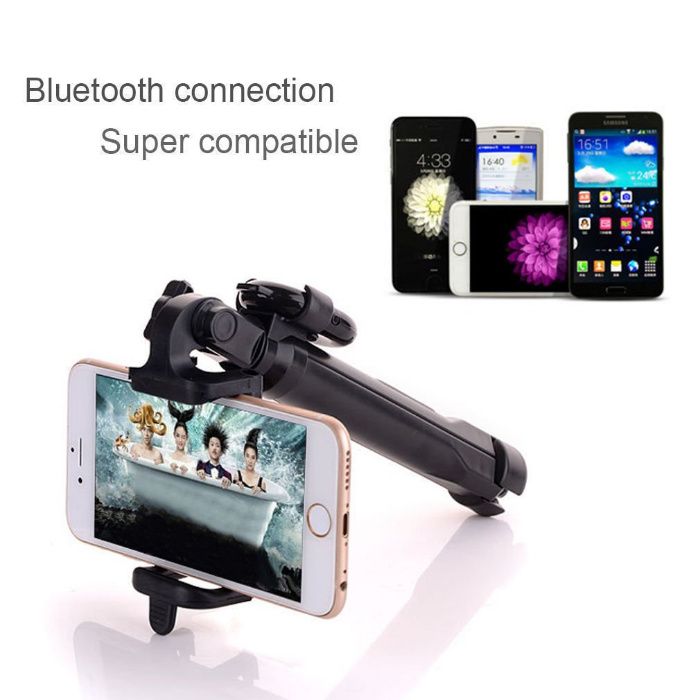 Селфи стик с поставка трипод и Bluetooth дистанционно, Бял, Розов, Син
