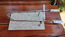 Suport Jambon FISCHER inox + marmura, Made in France circa 1920