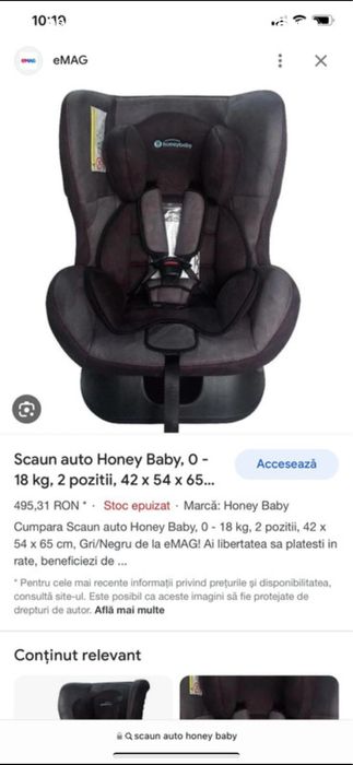 Scaun auto Honey Baby