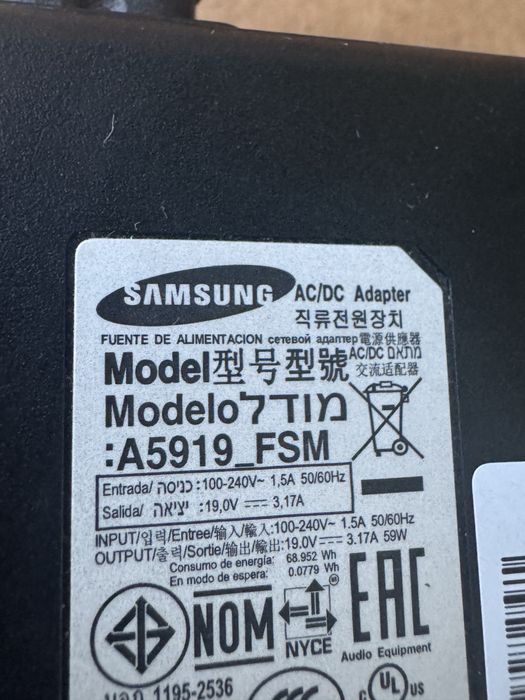 Зарядно Led lcd монитор Samsung 19V 3,17A 59W , зарядно Samsung