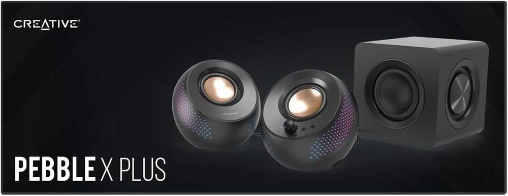 Озвучителна система reative Pebble X Plus, 2.1, USB-C, RGB подсветка
