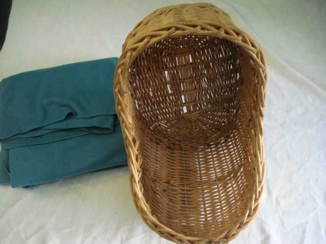 Корзина кровать для куклы плетеная из натурального дерева 50 см
