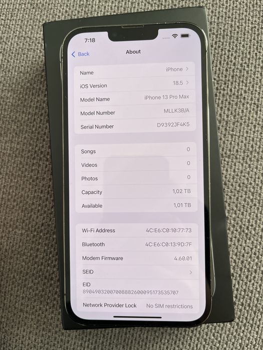 Apple Iphone 13 Pro Max 1TB graphite