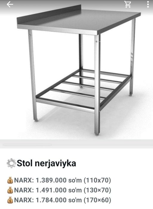 Stol (nerjaviyka) Мармит стол раздача | Нержавейка | Marmit-Nerjaveyka