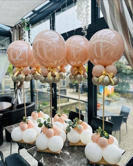 Оформление столов шарами