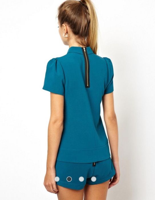 Camasa Asos Petite cu maneca scurta si dantela, 32