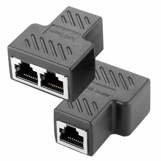 Adaptor splitter / RJ45 mama - negru nou