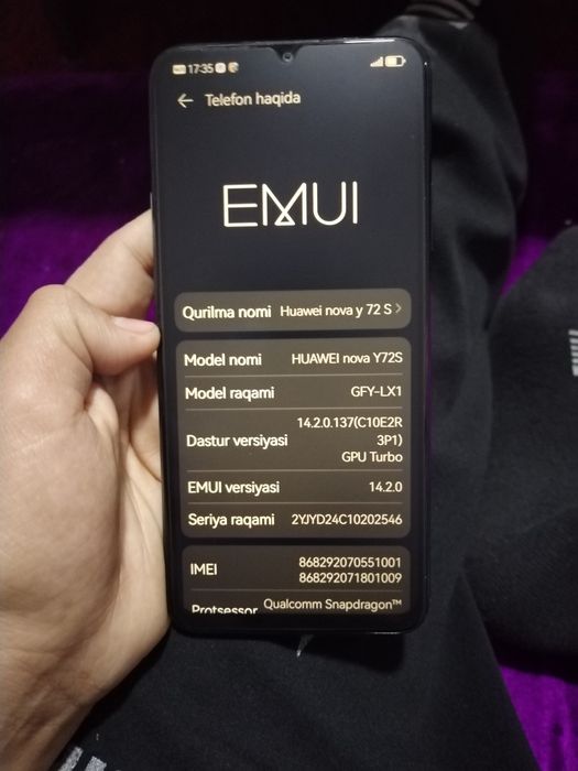 Huawei nova y 72 s