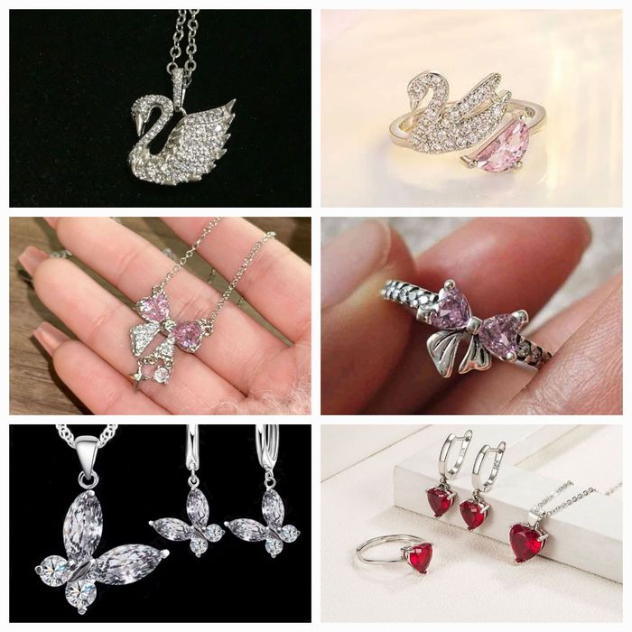 Seturi bijuterii argint 925 Pandora inel cercei colier funda swarovski