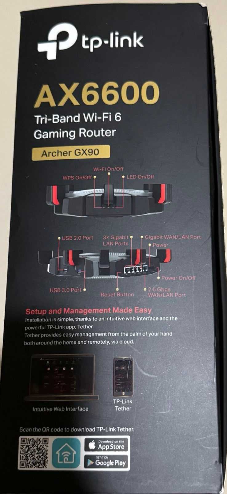 TP-Link WIFI 6 Рутер - Archer GX90 (AX6600)
