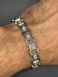 BRATARA AUR 14K + 16 Diamante x 0.35 = 5.60CT - 37.14g -Rusia -Vintage