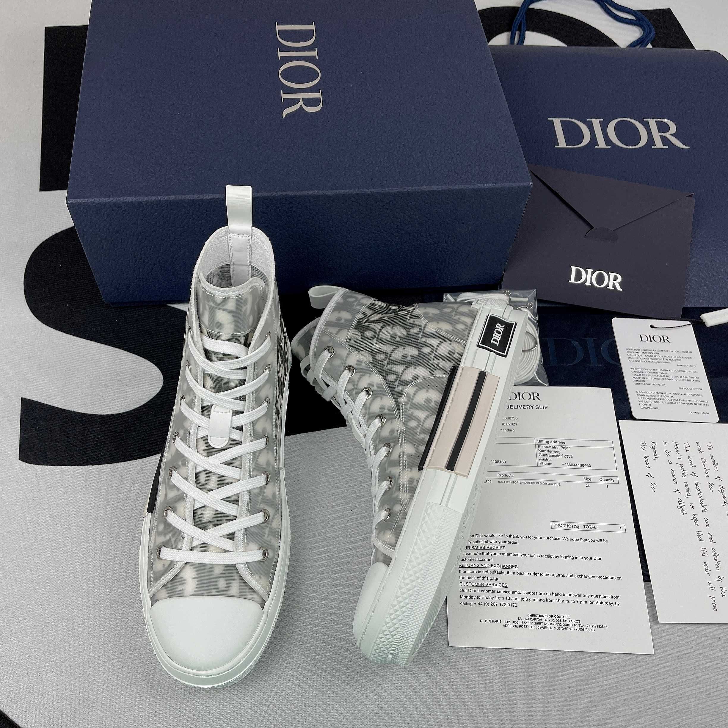 Dior High-Top White and Black Oblique (35-46)