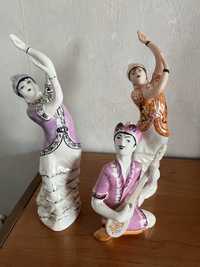 Казахские статуэтки домбрист танцовщица