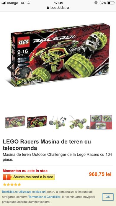 Masina cu telecomanda Lego Racers
