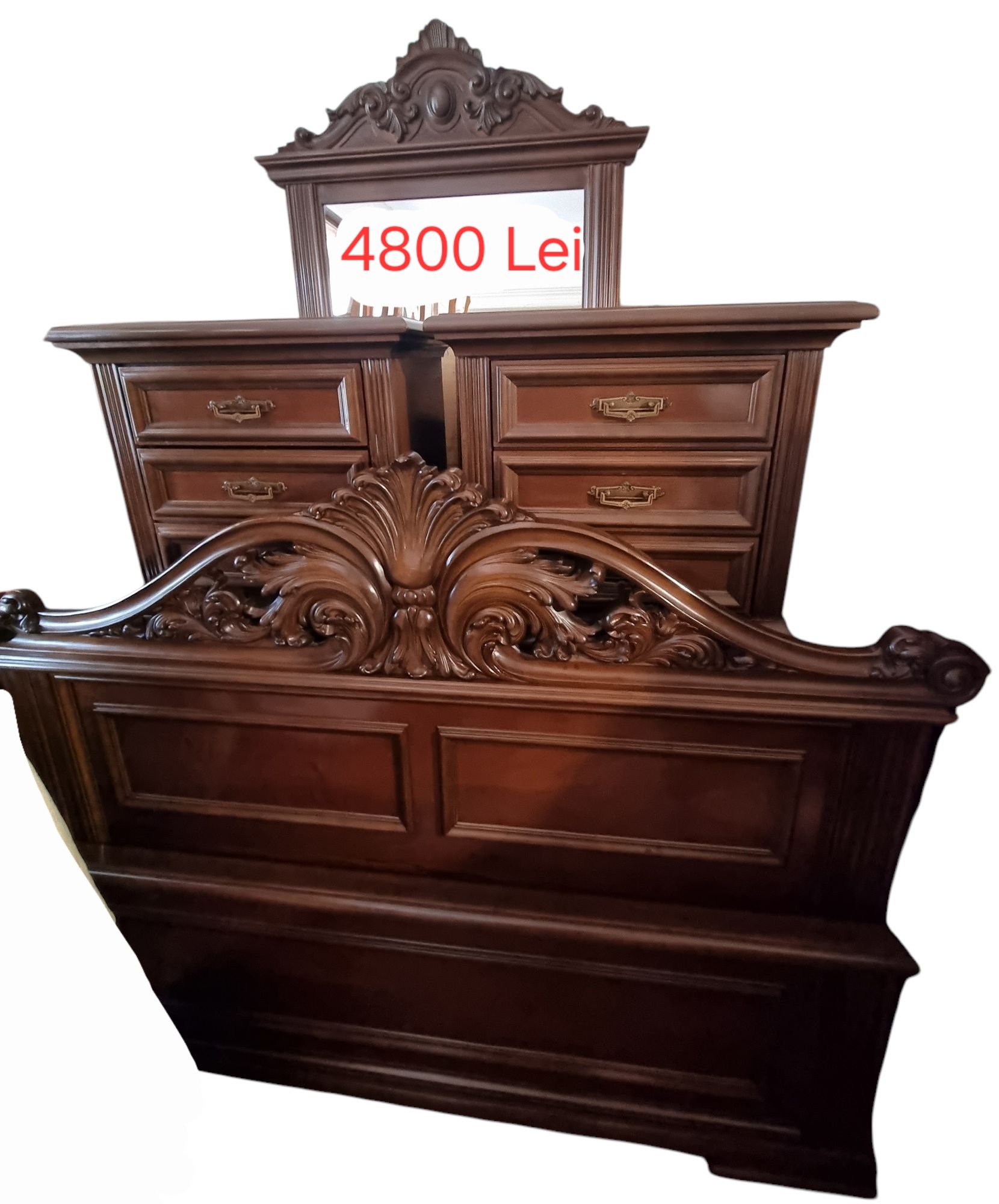 Dormitor Matrimonial din Lemn Masiv Sculptat