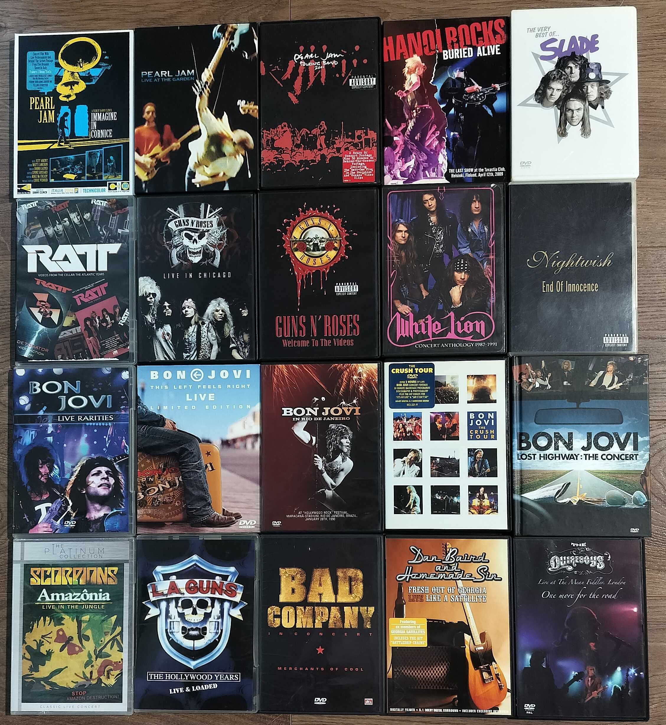 Colectie DVD-uri hard rock Bon Jovi, Scorpions, Guns N' Roses etc