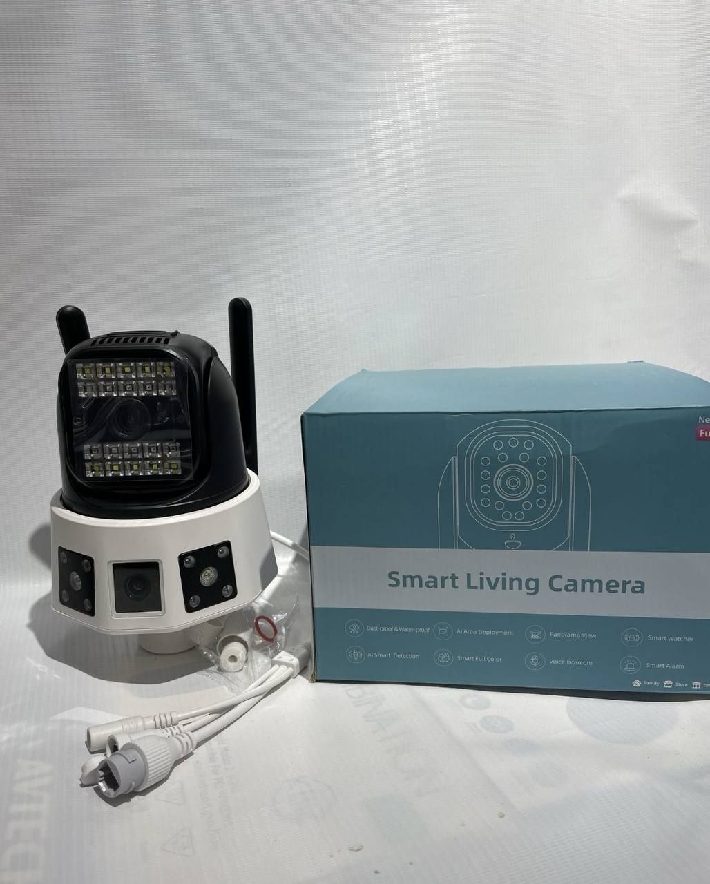 Наружная WiFi онлайн камера наблюдения с двумя объективами Водонепрони