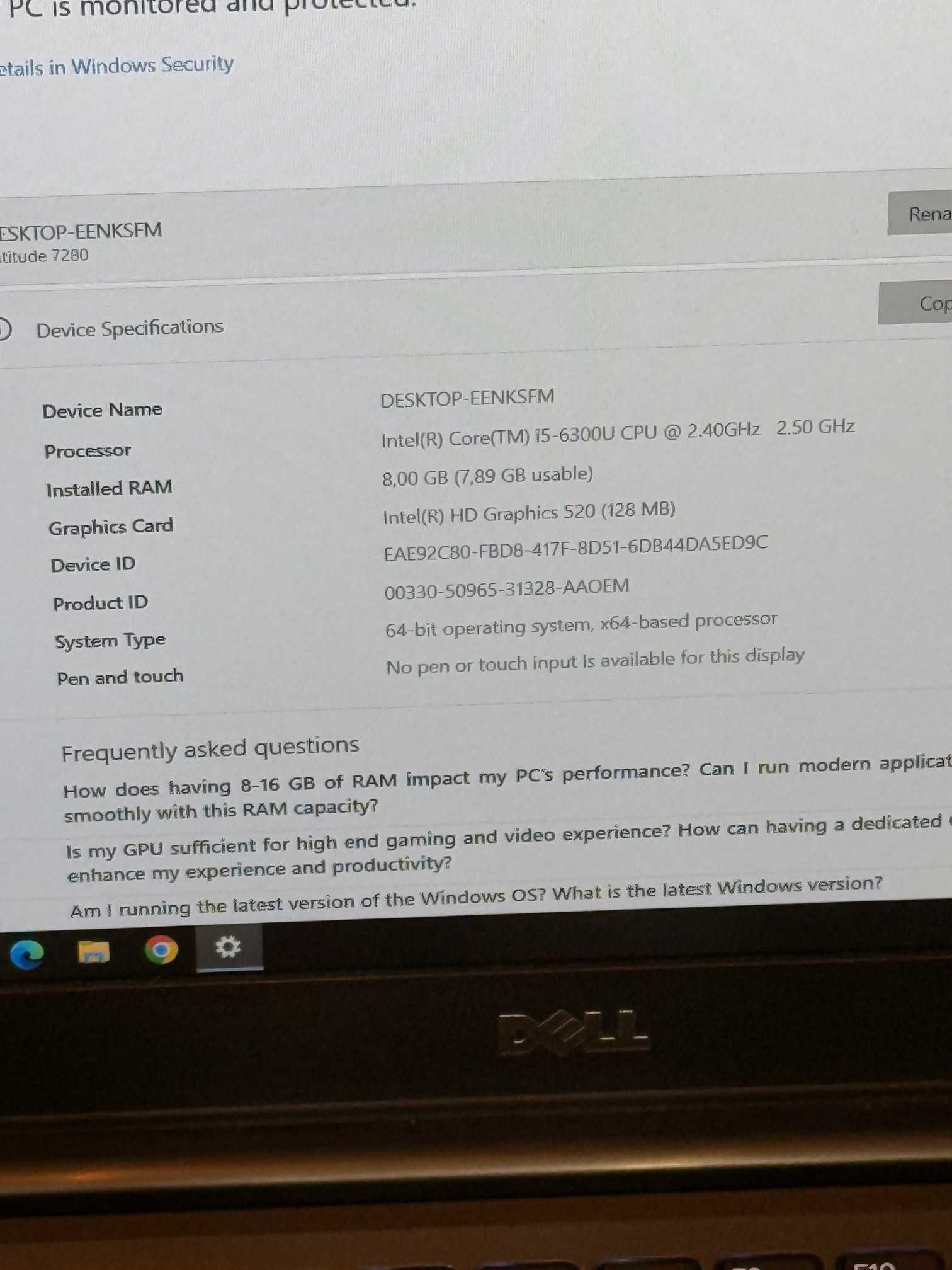 Dell Latitude 7280 I5/8RAM/256SSD