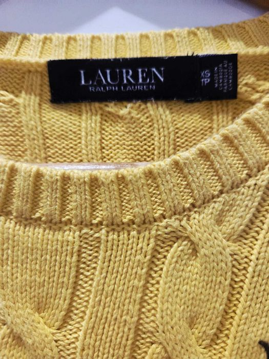 Pulover cable-knit Lauren Ralph Lauren – galben, mărimea XS, nou
