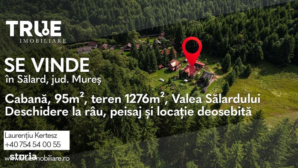 Cabană de vânzare, 95m² utili, teren 1276m², Sălard!