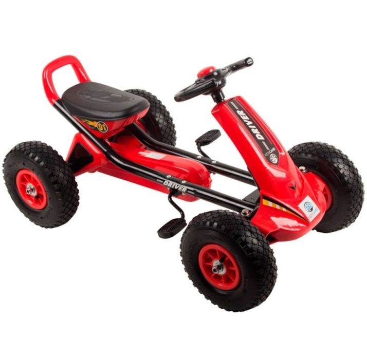 Vand kart cu pedale roșu cu negru