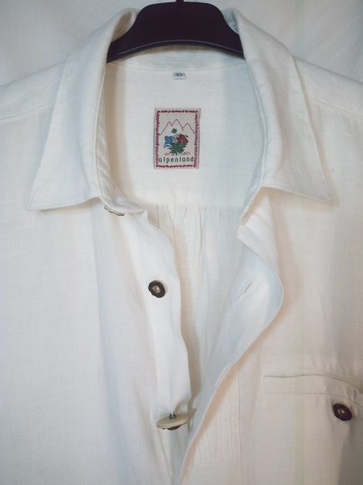Cămașă tradițională bărbătească bavareză vintage 3XL /43 (eticheta)