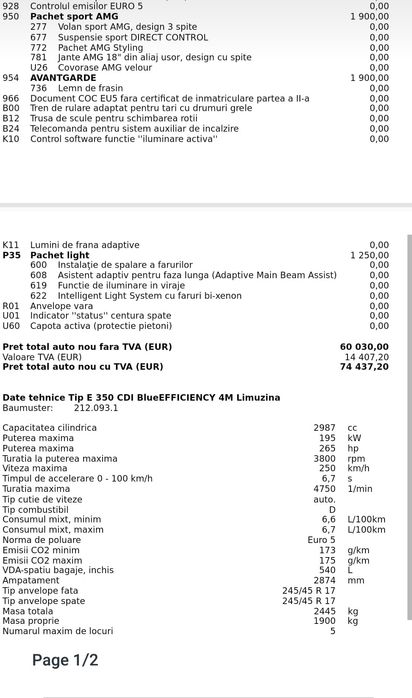 Mercedes E350 4 matic AMG