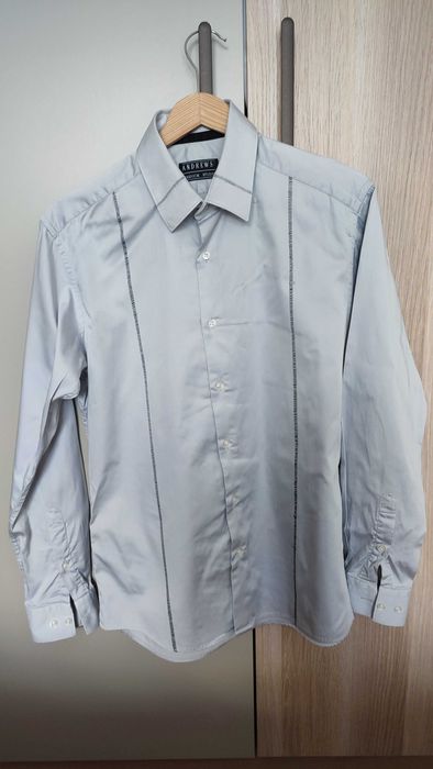 Мъжка риза ANDREWS дълъг ръкав , цвят светлосив, размер М