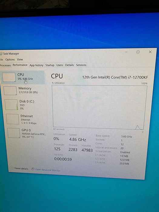 Sistem Gaming I7 12700K, 32gb ddr4, SSD 500gb, RTX 3060, RGB/Wi-fi,bt!