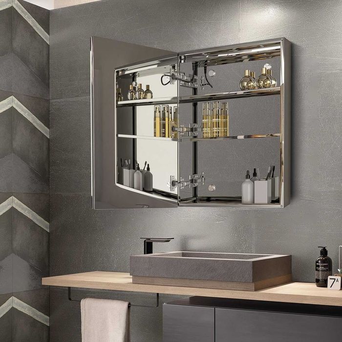 Dulap baie cu Oglinda + antiaburire+ LED 50x70cm, REDUS de la 980RON