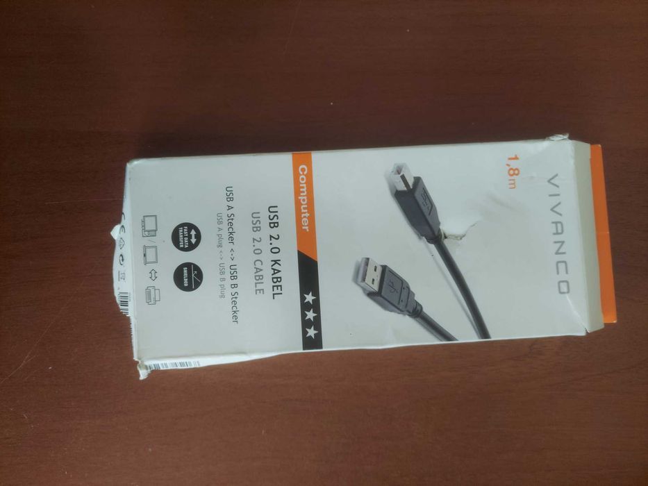 USB 2.0 кабель Vivanco — 1.8 м для принтера, сканера