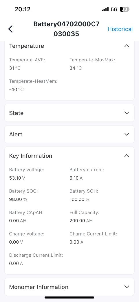 DEYE Соларна батерия Lifepo4 200ah