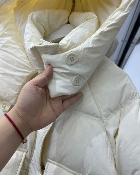 Тёплая женская зимняя пуховик-парка, цвет молочный