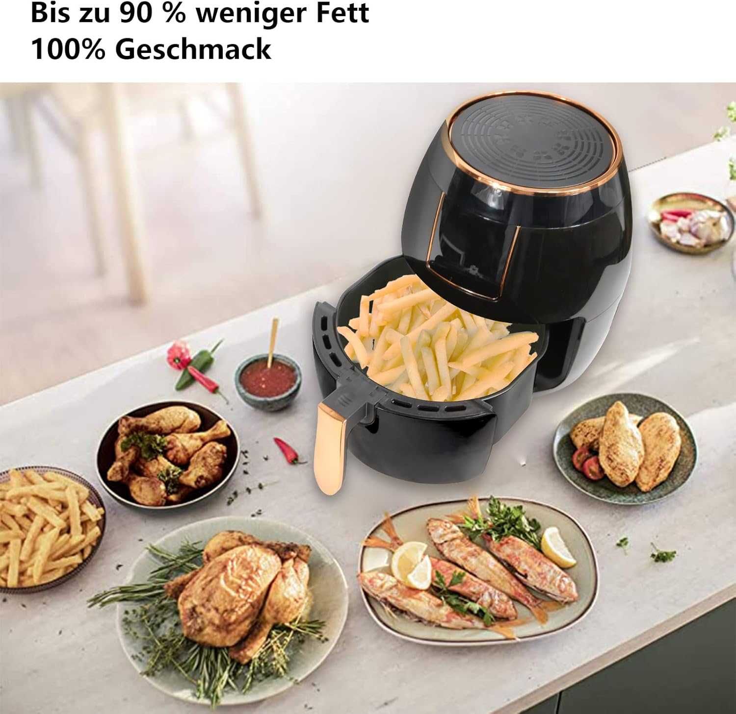 Фритюрник с горещ въздух Airfryer с led цифров сензорен екран