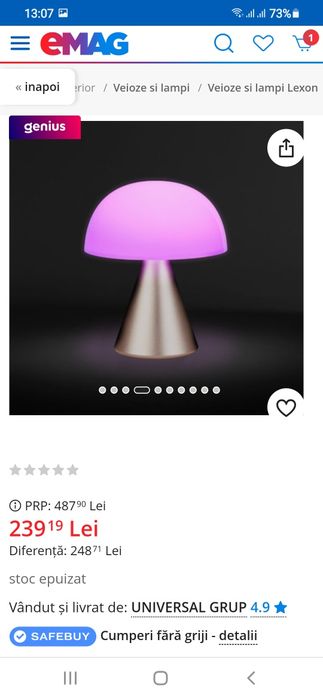 Vand lampa veioza led Lexon Mina si Mina M