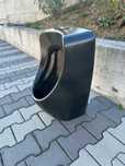 Urinal/pisoar Negru Mat cu alimentare superioara a apei, 36x60 cm