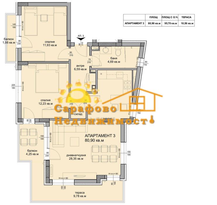 АКТ 16 Продажба 3-стаен гр. Бургас - Сарафово 98м2
