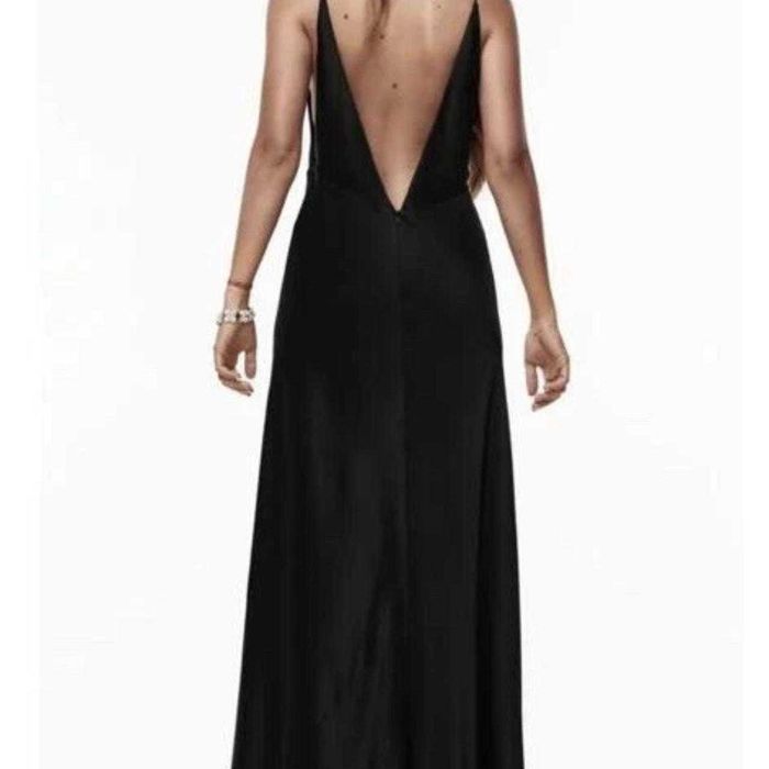 Zara rochie eleganta anniversary limit edition neagra lunga spate gol