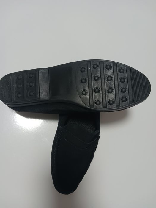 Мокасини от естествен велур черни